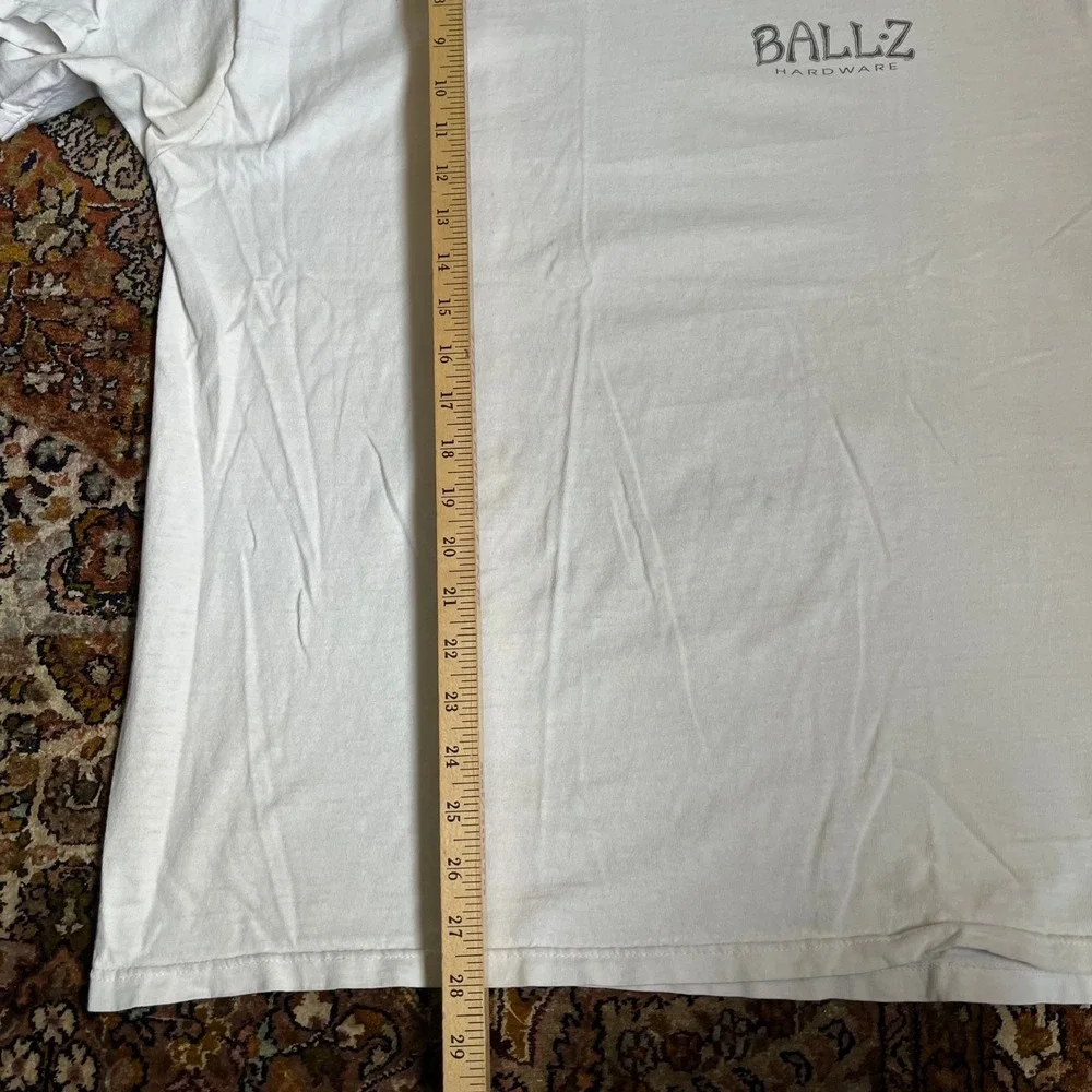 Vintage 1995 Ballz Longboards T-Shirt XL White Tultex Cotton Surf Skate 90s - Picture 5 of 7